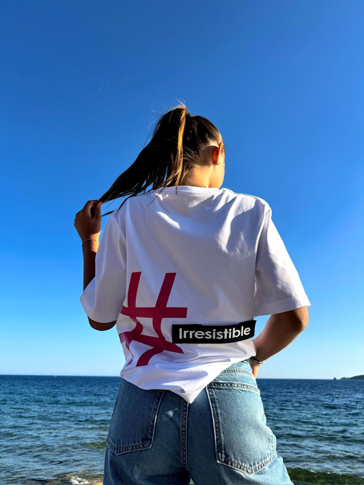 T-shirt DYMALCT Blanc et Fuchsia