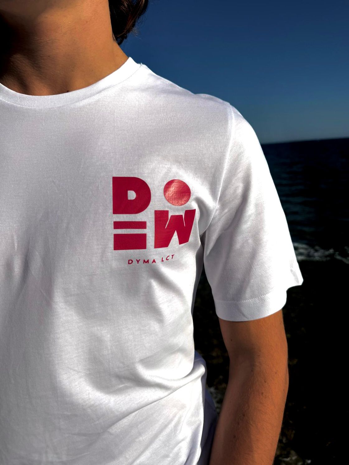 T-shirt DYMALCT Blanc et Fuchsia