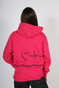 Sweat AMOUR fuchsia et noir pailleté