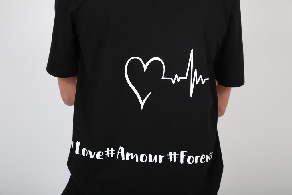 T-shirt AMOUR noir et blanc