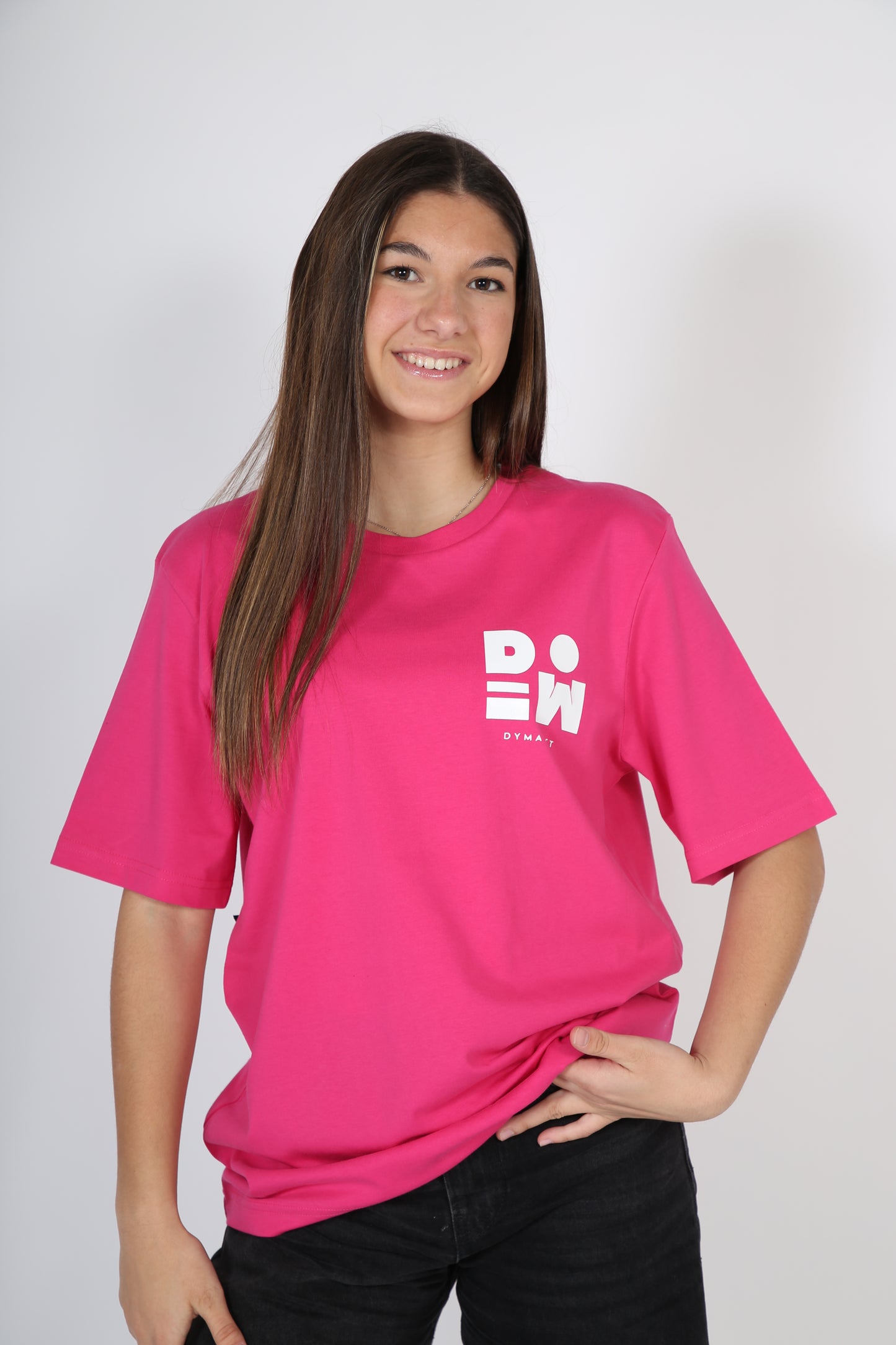 T-shirt DYMALCT Fuchsia et Blanc